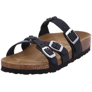 Birkenstock Damen Sandale Franca Braided geöltes Naturleder schmal Schwarz 41 - 41 EU Schmal
