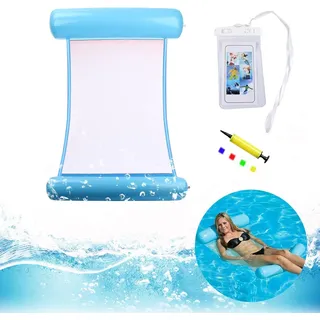 Aufblasbares Schwimmbett, Wasserhängematte, 3-in-1, wasserdichte Hülle und Pumpe