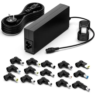 shefor 90W Universal Netzteil Laptop Ladekabel Kompatibel mit Lenovo Toshiba HP Acer Asus Dell Sony Notebook Tablets mit 15 Adapterstecker Multi Ladekabel