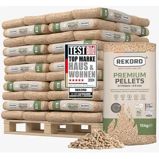 Premium REKORD Pellets A1, Sackware auf Palette (66 x 15 kg)