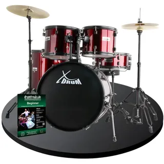XDrum Rookie 22" Fusion Schlagzeug Komplettset Ruby Red inkl. Schule