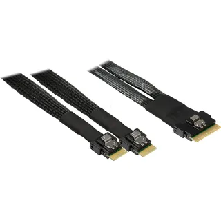 Inter-Tech Kabel SSF-8654-8i zu 2x SFF-8654 4i, Slim SAS, 0,7m