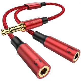 MOSWAG Kopfhörer Adapter 1 auf 2 klinke, kopfhörer Splitter 3.5mm Stereo Dual 3.5mm Female kopfhörer Jack Audio Stereo Y Aux Extension Kabel Male to Female Dual kopfhörer Jack Adapter for iPad Laptop