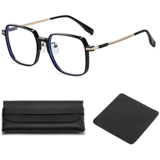 1 Paar Blaulicht filternde Lesebrille, Metall-Mode rechteckige Anti-Blaulicht-Brille, Lesebrille für Männer und Frauen.