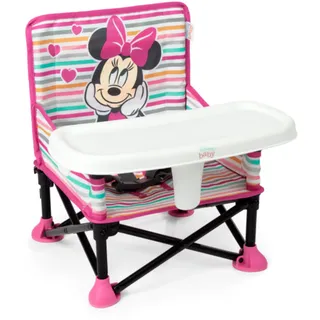 Bright Starts Disney Minnie Mouse Pop 'N Sit Portable Booster, Indoor/Outdoor Use, Floor Seat with Feeding Tray, 6 Mos - 3 Yrs