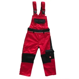 Engelbert Strauss Kinder Latzhose e.s. image, Farbe:rot/schwarz, Größe:110/116-4/6 Jahre