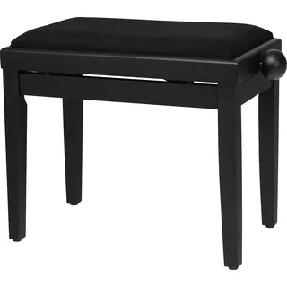 Classic Cantabile Pianobank Schwarz-matt - Höhenverstellbar von 47-56cm - Klavierhocker mit Spindelmechanik - Klavierbank Sitzfläche 55 x 32cm - Schwarzer Klavierstuhl mit Velourbezug, stabil