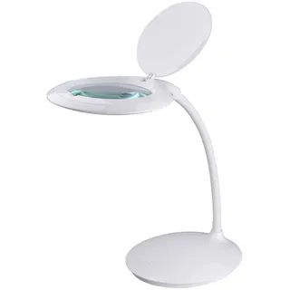 Semplix LED Lupen-Tischleuchte Tischlampe weiß (Linse 127 mm / dimmbar)