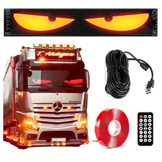 kosinso LED Augen für LKW, Flex Display Auto Augen, Devil Eyes, DIY Car Dynamic Smart Colorful Eye Lamp Soft Screen, USB Flexibles Bluetooth App-Steuerungsdisplay (192 x 898mm)