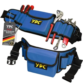 YPC ProBelt – Profi- Werkzeuggürtel mit großer Nageltasche, 7 Steckfächern und einer Hammerschlaufe, Werkzeugtasche leer, Werkzeug Gürteltasche, Handwerkergürtel