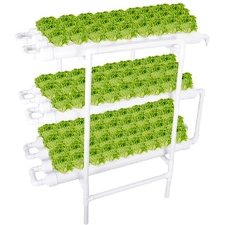 Hydroponic System,Hydroponic Grow Kit mit PVC Hydroponic Pipe Home für Hydroponische, Erdlose Pflanzenanbau-Systeme,108 Löcher 12 Rohre, 3 Schichten Hydroponic System Kit.