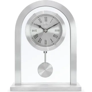 Acctim 200 x 165 x 50 mm Bathgate Glas-Kaminuhr mit Pendel, Silber