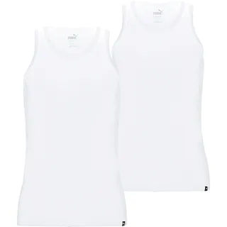 Puma Tank Top 2er Pack - Basic, Vorteilspack, Unterhemd, Rundhals, Single Jersey, einfarbig Weiß / S