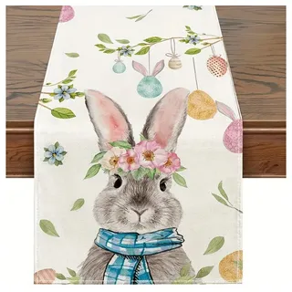 Coonoor Tischläufer Ostern Tischläufer, Frühling Küche Esstisch Dekoration