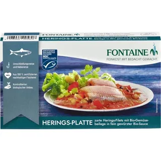 Fontaine Herings-Platte in Creme mit Gemüseeinlage