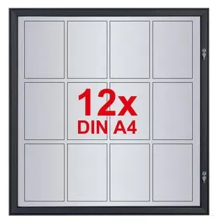 Showdown® Displays Schaukasten grau 12x DIN A4