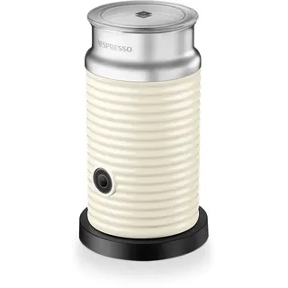 NESPRESSO Aeroccino 3 elektrischer Milchaufschäumer weiß | Aufschäumer aus Edelstahl für 120ml cremigen Milchschaum heiß oder kalt & 240ml heiße Milch für Cappuccino & Latte