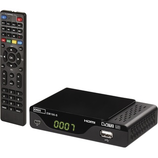 EMOS DVB-T2 Receiver H.265 HEVC mit USB, HDMI, SCART und Koaxial-Anschluss, Fernbedienung und Infrarot-Sensor, PVR, Mediaplayer und EPG Funktion, 1080p