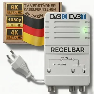 TV Verstärker Kabel Kabelfernsehen HD 3D 4K 8K Zweigeräteverstärker