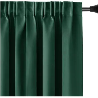 restilo Blackout Vorhang 140x245 cm dunkelgrün 1 St. Kräuselband Verdunkelungsvorhang Blickdicht Fensterdekoration Dekoschal Dekorvorhang Blackout