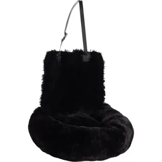 Karlie Flamingo Autositz für Hund Krems schwarz - 60x50x20cm - Herausnehmbare Kissen - Verstellbaren befestigungsriemen und kurzleine