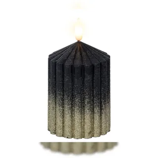 Lumineo LED Kerze 7 x 10 cm Schwarz / Warmweiß