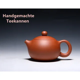 XDeer Teekanne Handgemachte Yixing Zisha Teekannen,Große Kapazität 240ml, Keramik Xishi Teekanne,Lila Ton Teetasse rot