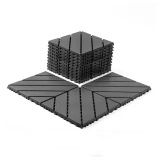 BBG Terrassendielen 44er Set Klickfliesen Kunststoff 30×30 cm, Rutschfest, 4 m2, BxL: je 30.5x30.5 cm, 20 mm Stärke, (Interlocking Deck Tiles Wasserdicht, Balkon- & Terrassenfliesen), Outdoor Indoor, Gartenboden Pool Balkon DIY Stecksystem grau