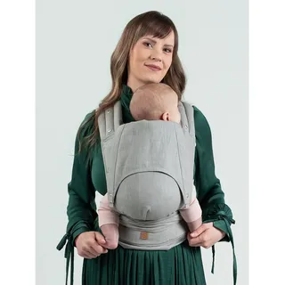 Isara Quick Half Buckle Babytrage in Misty Linen für Neugeborene ab Geburt bis Kleinkindalter (50-98 cm) - schnelles & einfaches Anpassen an die Größe des Kindes - Tragesystem aus Leinen
