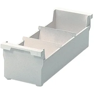 helit H6202382 - Karteikarten Box „the admin“ DIN A7 quer, inkl. 2 Schwenkstützen, Karteitrog lichtgrau