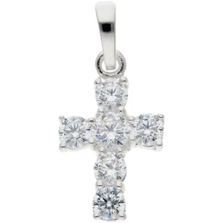 Kettenanhänger ADELIA ́S "925 Silber Kreuz Anhänger", silber, Schmuckanhänger, Damen, mit Zirkonia, Silber 925 (Sterlingsilber), Kettenanhänger, mit Zirkonia Silberschmuck für Damen & Herren