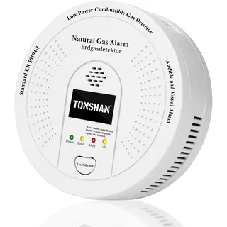 Gasmelder Erdgasdetektor CH4/Propan/Methan 100% Batteriebetrieben - Kombinierter Gasalarm mit Optischem & Akustischem Alarm - Gassensor für Sicherheit in Haushalt (Batterie enthalten)