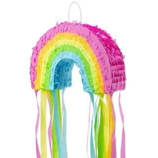 Partydeco Regenbogen-Pinata 20 cm x 30 cm x 10 cm Bunt