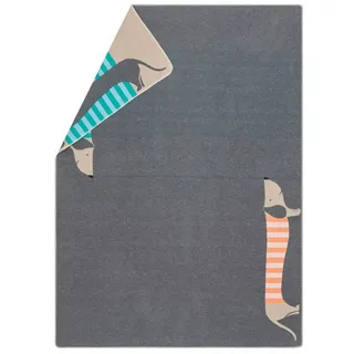 David Fussenegger Kinderdecke Juwel 'Dackel' 140 x 200 cm Grau