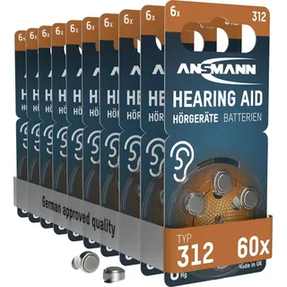 Ansmann Hörgerätebatterie 312 PR41 60 St. 1506-0029