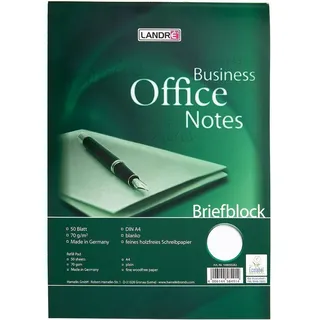 Landré Briefblock A4 blanko Geleimt Karton Grün Nicht perforiert 100 Seiten
