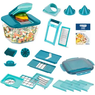 Genius Nicer Dicer Chef Professional Gemüsescheider 23-tlg. Petrol