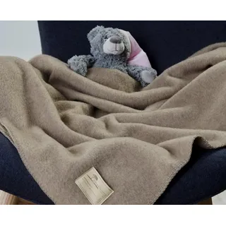 Wolldecke Edle Kaschmirdecke Mongolia umkettelt mit sanftem Flauschflor, Wohnen und Accessoires GmbH & Co. KG, Babydecke, Krabbeldecke, umkettelt braun|grau 100 cm x 150 cm