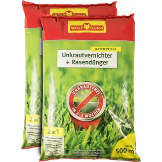 WOLF-Garten SQ 500 Unkrautvernichter plus Rasendünger 2x10kg für 1000m2