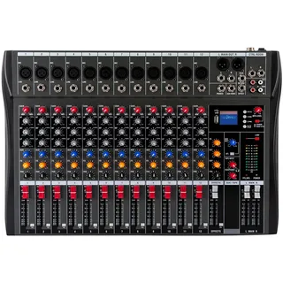 Professioneller Mixer, 7-Kanal-Audiomischpult, mit USB-Audio-Schnittstelle, 48V Phantomspeisung, 7-Kanal-Mixer, Stereo-Equalizer für die Aufnahme von DJ-Bühnen-Karaoke-Musikanwendungen (CT-120S)