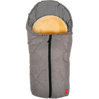 Kaiser Universal Winter-Fußsack mit Lammfelleinlage Little Sheepy für Babyschale, Tragewanne, grau