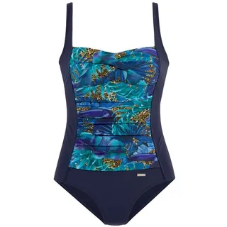 LASCANA Badeanzug Damen blau-bedruckt Gr.44 Cup E