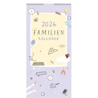 bagger ben Mein Familien-Kalender 2026: Aufschreiben, abhaken, glücklich sein! - Praktischer Wandkalender 2026 mit 6 Terminspalten für Familienorganisation & Überblick im Alltag - 23,3 x 49,4 cm