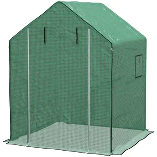 Outsunny Ersatzfolie, Gewächshausfolie mit UV-Schutz, Seitenfenster, Rolltür, Grün