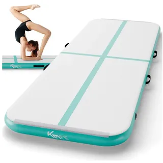 KM - Fit Gymnastikmatte Airtrack Matte Turnmatte Fitness-Matte (1-St., 300 x 100 x 10 cm), mit integrierter Pumpe 600W grün