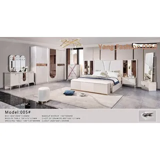 Luxuriöses Schlafzimmer-Set 7 Teilig 180X200 cm mit Stauraumbett  LED Beleuchtun