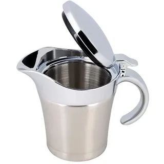 Sauciere, Sauciere aus Edelstahl 304 mit Klappdeckel, doppelt isolierter Saucenkrug, 450/750ml Spülmaschinenfest(Kleine 450ml)