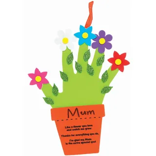 Baker Ross Bastelset für Kinder zum Muttertags, Handabdruck mit Gedicht (in englischer Sprache), 4er-Set (FC418), Mittel