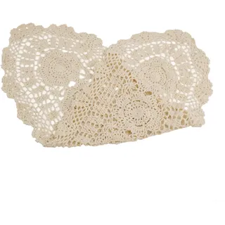 EXTRWORY 30 x 80 cm Vintage Spitze gehäkelter Tischläufer Oval Baumwolle Floral Tischdecke Home Dining Decor (Beige)