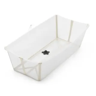 Stokke Flexi Bath® XL Transparent Sandy Beige mit hitzeempfindlichem Stöpsel, Beige